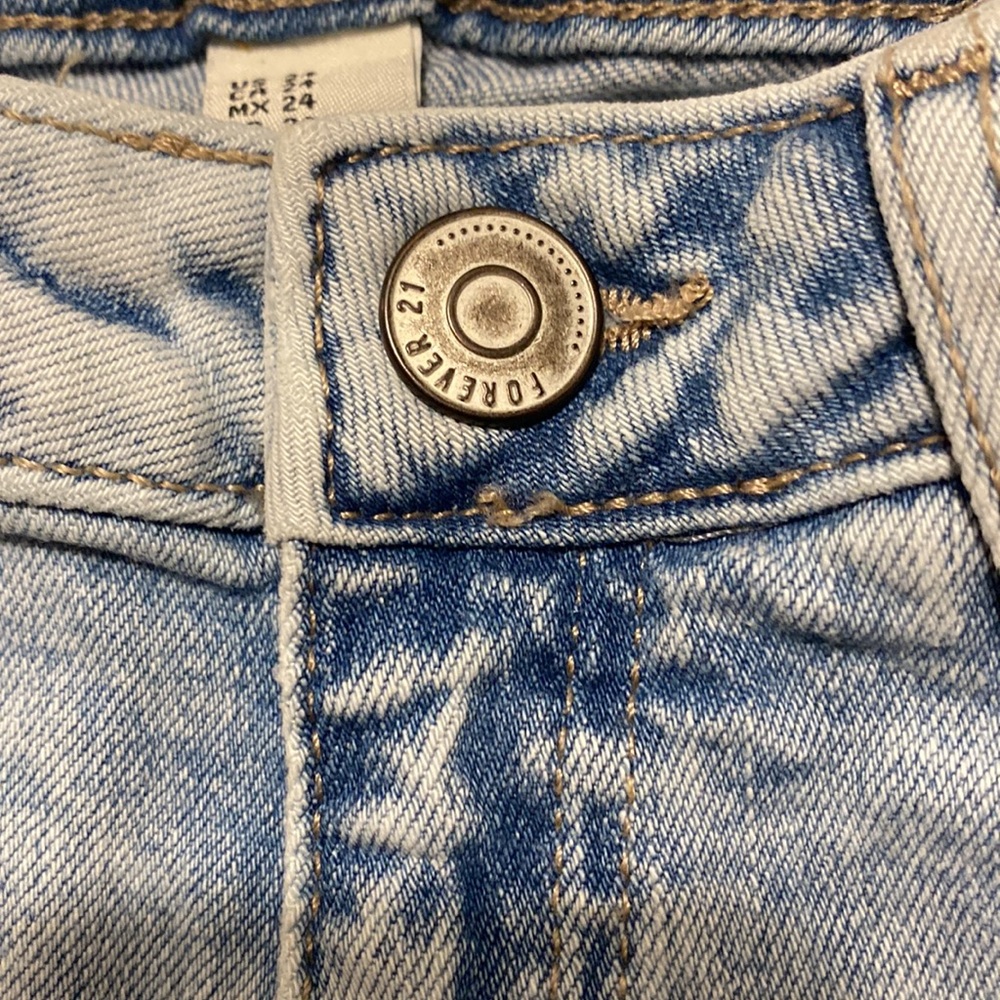 FOREVER 21 LOS ANGELES Stone Wash Blue Jeans Boot Cut Size 24